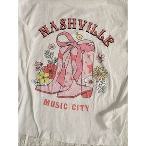 SO Girls Size M 8 Nashville Music City Graphic Long Sleeve Tee